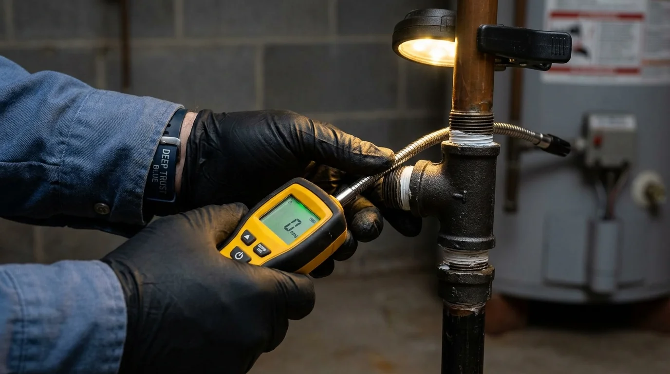 Gas leak detection with electronic sniffer by Johns Plumbing LLC in Stevens Point
