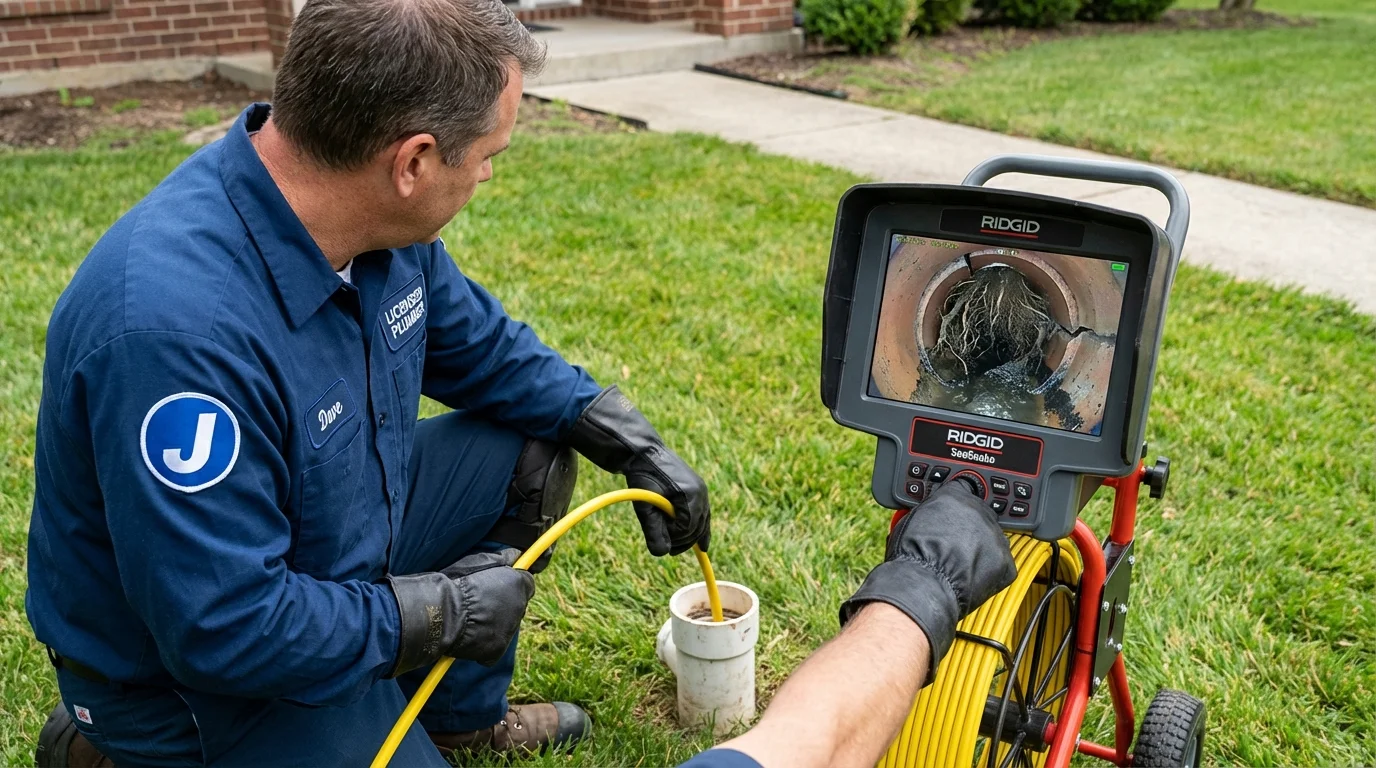 Sewer camera inspection being performed by Johns Plumbing LLC in Stevens Point