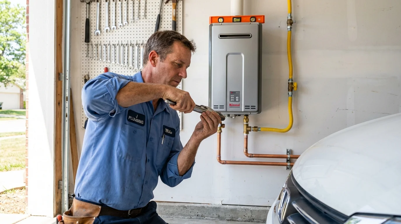 Tankless water heater installation by a Johns Plumbing LLC plumber in Stevens Point
